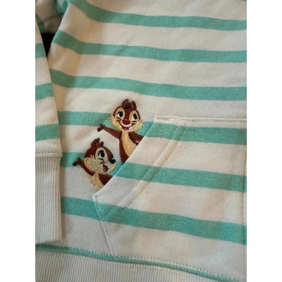 Disney Parks 2019 Embroidered Mickey & Minnie Chip &Dale Zip Up Hoodie Girls b42 - Picture 4 of 6